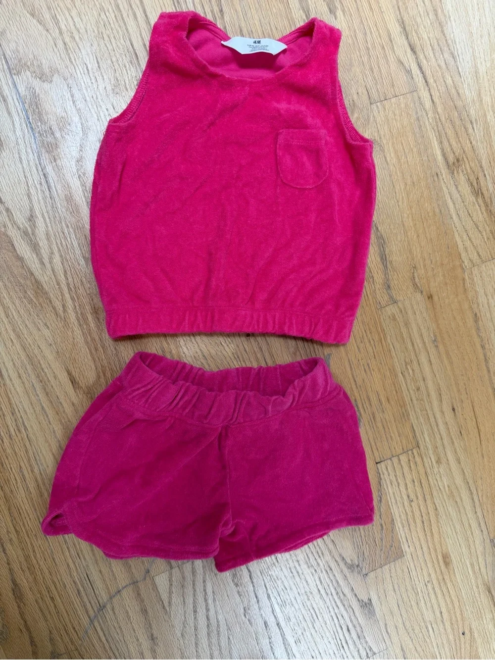 H&M Girls Two-Piece Matching Set in Bright Pink